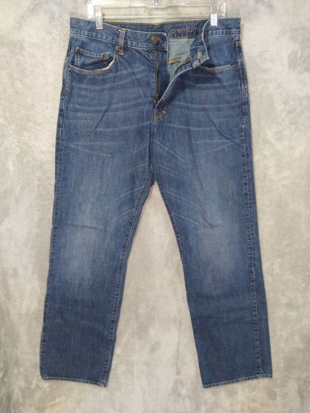 Gap 1969 Jeans Mens 33x34 Blue Denim Premium Loose Fit Dark Wash Mid Rise